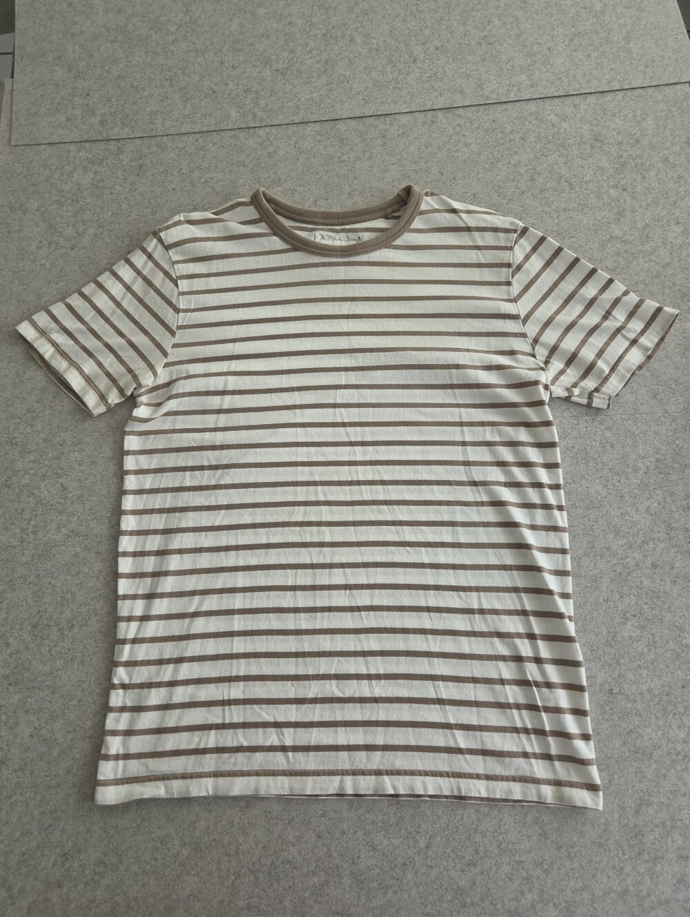 Cactus Man Ricky Singh Cream Tee with Tan Stripes